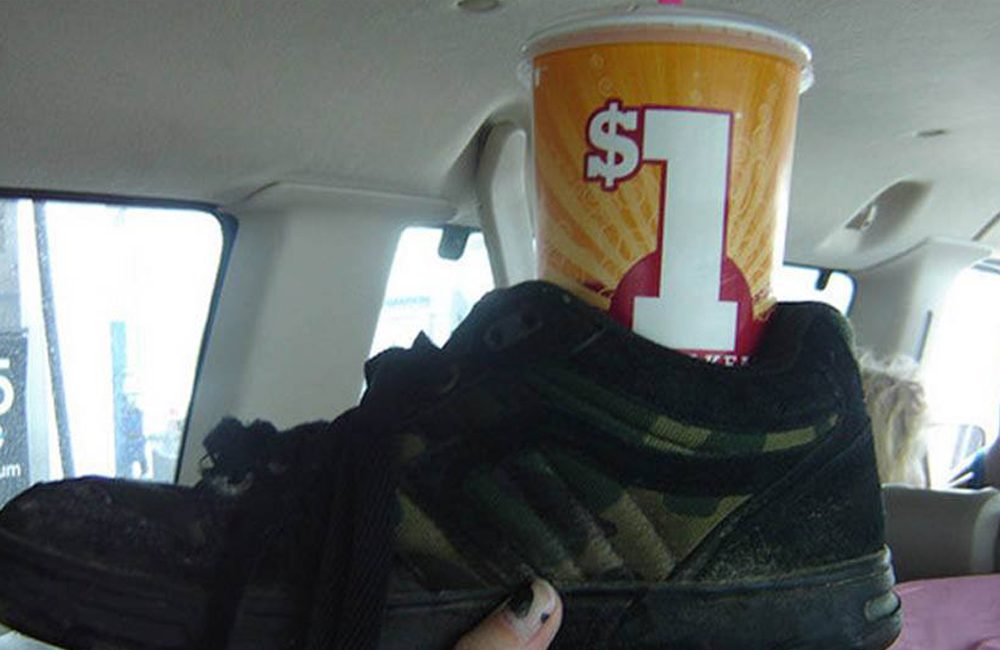 Use A Shoe For A Cup Holder @dojoqueenkaren / Pinterest.com