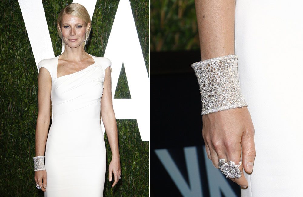 Gwyneth Paltrow's Diamond Cuff - Anna Hu Haute Joaillerie ©Joe Seer / ©Phil Stafford / Shutterstock.com